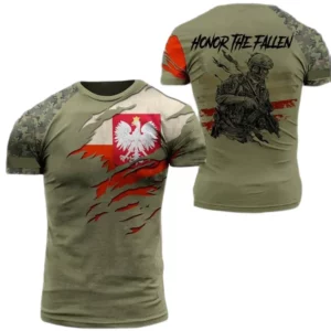Polish Flag Camouflage Print 3D T-shirt Round Neck Men's Short Sleeve Soldiers Army Quick Dry Loose Comfortable New Sports Top - Image 6