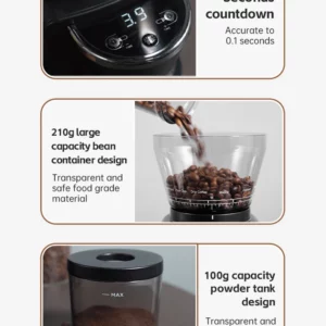 HiBREW Automatic Burr Mill Electric Coffee Grinder with 31 Gears for Espresso American Coffee Pour Over Visual Bean Storage G3 - Image 6
