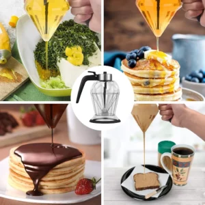 Diamond Glass Honey Dispenser 200ml Oil Bottle and Sauce Glass Kitchen Tool Premium Durable Glass with Non-Slip Silicone Bottom - Image 6