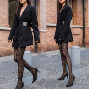 Women Summer Thin Sheer Pantyhose Gothic Vintage Leopard Animal Pattern Tights F3MD - Image 2