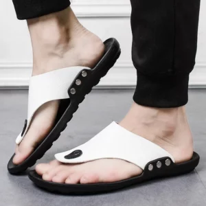 YRZL Slippers Summer Flip-Flops for Men Beach Slippers Brown Sandals Comfortable Shoes Non-Slip Bathroom Shoes Men Slides - Image 4
