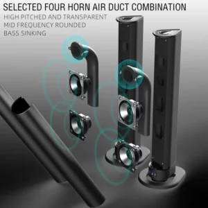 120W BS-56 TV Bluetooth Speakers AUX/BT/OPT Connections Soundbars with 2-in-1 Detachable Home Cinema Sound System FM Soundbar - Image 3