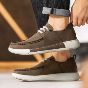 Fashion Leisure Walking Climbing Men's Footwear Men Leather Camping Sneakers Outdoor Hiking Shoes Man Lace-Up Casual Shoes - Image 3