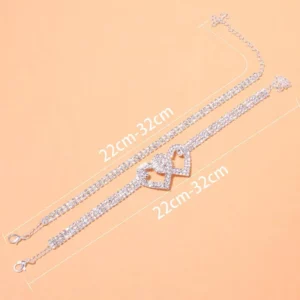 Beautiful Dazzling Cubic Zirconia Chain Anklet for Women Fashion Silver Color Ankle Bracelet Barefoot Sandals Foot Jewelry - Image 3
