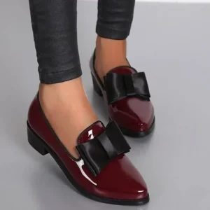 2024 New Women's Loafers Bow Decor Pointed Toe Flat Shoes for Women Patent Leather Shallow Mouth Commuter Daily Casual Shoes - Image 4