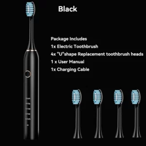 Sonic Electric Adult Toothbrush Rechargeable With 4 Replacement Brush Heads 5 Modes and 3 Intensity 2 Minute Intelligent Timer - Image 3