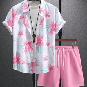 2024 Summer Men's Short-sleeved Shirt Beach Shorts Set Outdoor Everyday Men's Summer Shorts Street Fashion Men's Casual Shirt - Image 6