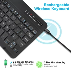 Keyboard Wireless Bluetooth 2.4G Russian/English Keycaps Mouse Combo USB C Receiver For MacBook iPad PC Tablet Rechargeable - Image 4