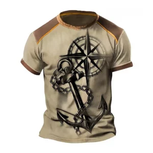 Vintage Men's T-Shirt 3D Printed King Print Short Sleeve T-Shirt Oversized Shirt Top T-Shirt Men's Clothing Punk Street Wear - Image 2