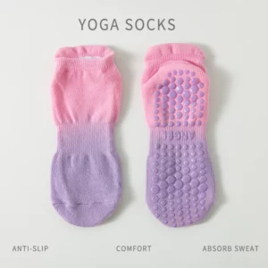 Yoga Socks Women Cotton Gradient Silicone Non-slip Grip Towel Low-ankle Pilates Sock - Image 5