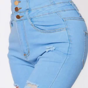 Women Fashion Stretch Ripped Distressed Skinny High Waist Denim Pants Trousers Slim Jeggings Ladies Spring Autumn Wear - Image 4