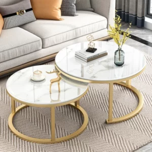 Nordic Light Luxury Coffee Table Living Room Home Table Imitation Marbling Tea TableCD - Image 1