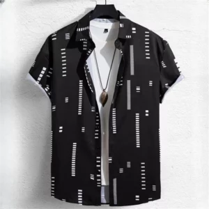 Simple Men's Shirts 3d Patchwork Printing High-Quality Men's Clothing Short Sleeve Beach Party Hawaiian Shirts - Image 4