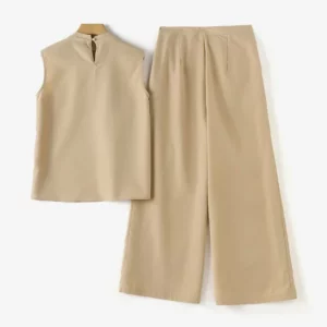 Elegant Chic Women 2-Pieces Sets ZANZEA Woman 2024 Trouser Suits Fashion 2pcs Outfits Tank Top and Wide Leg Pant Suits Oversize - Image 5