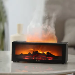 Colorful Flame Fireplace Aroma Diffuser 150ml Waterless Auto-Off Air Humidifier with Timer Remote Control for Home Bedroom Gift - Image 2