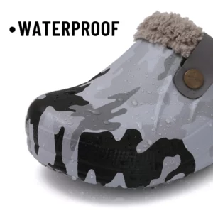Kidmi Fashion Men Fur Shoes Winter Fuzzy Men Garden Shoes Soft Waterproof Shoes For Men Indoor and Outdoor Antiskid Houes Shoes - Image 3