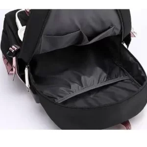 Lovely Kuromi Melody Backpacks USB Cartoon Purple Printed Boy Girls School Bag Students Bookbag Teens Women Mochila Escolar Niña - Image 4