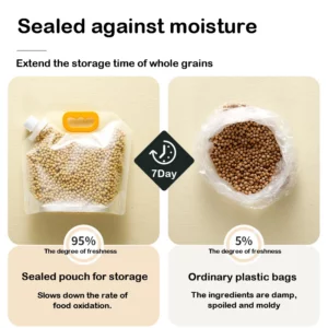 Grain Storage Bag Portable Insect Proof Moisture Proof Fresh Keeping Bag Recyclable Portable Transparent Grain Storage Bags - Image 5