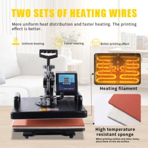 15 In 1 Combo Muntifunctional Sublimation Heat Press Machine Tshirt Heat Transfer Printer For Mug/Cap/football/bottle/pen/shoes - Image 2
