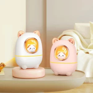 Cartoon Kitty Air Humidifier Diffuser Aroma Essential Oil Perfume With Night Light Room Plant Bedroom Cute Silent USB Power - Image 3