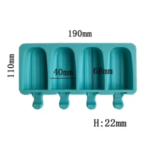 Silicone 4 Cavity Oval Double Grooved Ice Cream Mould Creative Simple Striped Ice Tray Jelly Pudding Soap Mousse Cake Mold Gifts - Image 6