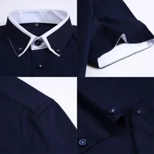 TFETTER Summer Business Shirt Men Short Sleeves Button Up Shirt Turn-down Collar Casual Shirts Mens Clothing Plus Size 5XL - Image 4