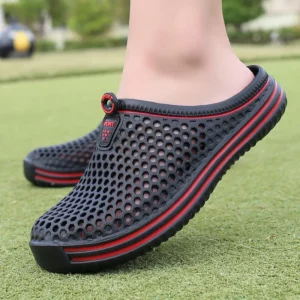 YRZL Men Shoes Beach Slippers Unisex Hollow Out Casual Women Beach Sandal Flip Flops Shoes Non-slip Size 36-45 Mens Slippers - Image 1