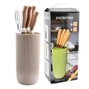 6-Piece Professional Chef Cooking Knives Set Kitchen Utility Knife Block Set with Universal Knife Block - Image 5