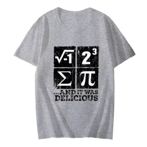 Men T-shirts Summer I Ate Some Pi Design Tshirt Funny I Ate Some Pie Math Nerd Humor Classic Retro Short Sleeve Top Tee Clothing - Image 5