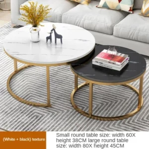Nordic Light Luxury Coffee Table Living Room Home Table Imitation Marbling Tea TableCD - Image 2