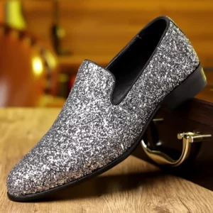 Luxury Loafers Men Shoes Gold Silver Sequin Wedding Shoes Fashion Designer Slip on Flats High Quality Men Formal Party Shoes New - Image 3