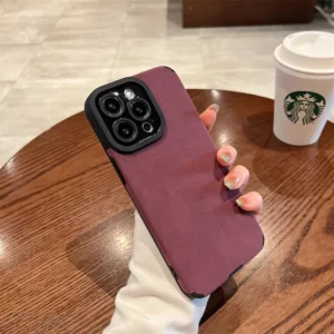 Fashion Matte Leather Silicone Case For iPhone 14 Plus 12 13 Mini 11 16 15 Pro Max 7 8 XR X XS Lens Protection Shockproof Cover - Image 2