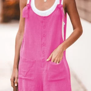 2024Casual Summer Solid Loose Strap Jumpsuit For Women Body Donna Roupa Feminina Tenue Sexy Femme Enteritos Mujer Bodycon Shorts - Image 5