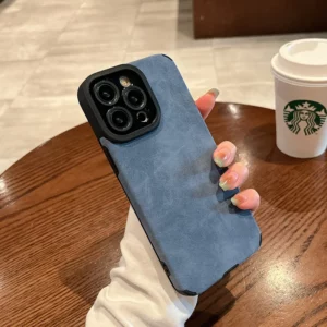 Fashion Matte Leather Silicone Case For iPhone 14 Plus 12 13 Mini 11 16 15 Pro Max 7 8 XR X XS Lens Protection Shockproof Cover - Image 3