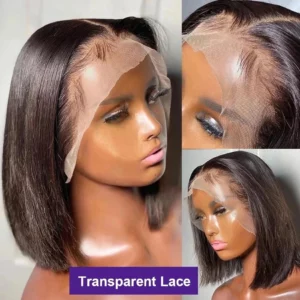 Bob Wig Human Hair 13X4 Lace Front Wig 180% Density Short Straight Frontal Bob Wig Transparent Lace Pre Plucked With Baby Hair - Image 4