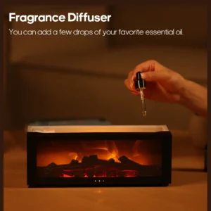 Colorful Flame Fireplace Aroma Diffuser 150ml Waterless Auto-Off Air Humidifier with Timer Remote Control for Home Bedroom Gift - Image 5