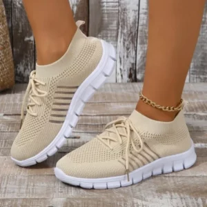 Summer Mesh Casual Shoes Breathable Slip on Lightweight Sports Sneakers Women Lace Up Fashion Comfortable Walking Shoes - Image 4