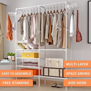 COSTWAY Clothes Hanger Coat Rack Floor Hanger Storage Wardrobe Clothing Drying Racks Porte Manteau Kledingrek Perchero De Pie - Image 2