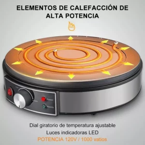 Electric Griddle Crepe Maker Cooktop - Nonstick Griddle Crepes Maker with LED Indicator Lights Adjustable Temperature Control - Image 2