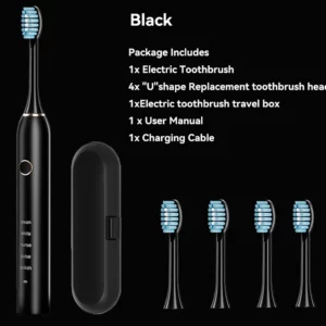 Sonic Electric Adult Toothbrush Rechargeable With 4 Replacement Brush Heads 5 Modes and 3 Intensity 2 Minute Intelligent Timer - Image 6