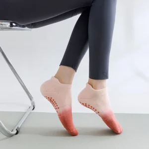 Yoga Socks Women Cotton Gradient Silicone Non-slip Grip Towel Low-ankle Pilates Sock - Image 2