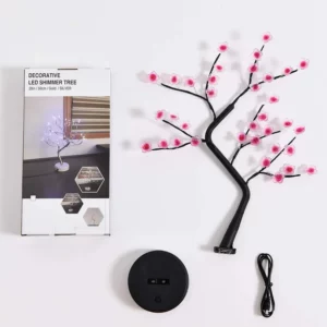Home Decoration USB/Battery Powered Touch Switch Warm White Artificial Bonsai Cherry Blossom Desktop Tree LED Lamp Light - Image 6