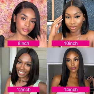 Bone Straight Short Bob Wigs Glueless Lace Front Human Hair Wigs 13x4 HD Transparent Lace Frontal Wig for Women Pre Plucked 180% - Image 6