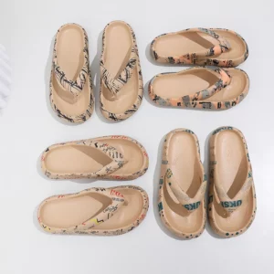 Summer Women Comfort Flip-Flop Leopard Soft Thick-Soled Cloud Slippers Travel Vacation Beach Shoes New Women Sandals - Image 3