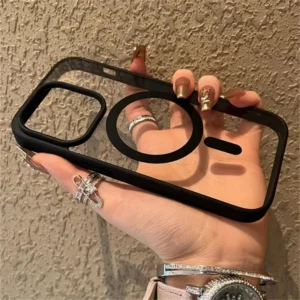 Shockproof Acrylic Magnetic Clear Phone Case For iPhone 16 15 14 13 12 11 Pro Max 14 Plus Magsafe Wireless Charge Hard PC Cover - Image 3