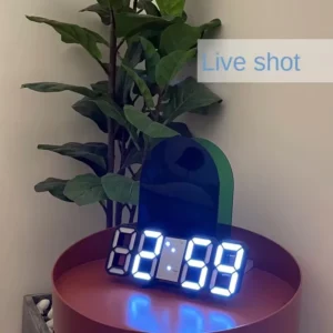 Table 3D LED Digital Alarm Clock Wall Clock Time/Date/Temperature for Home Kitchen Offices Clock Decoration Garden Clocks - Image 2