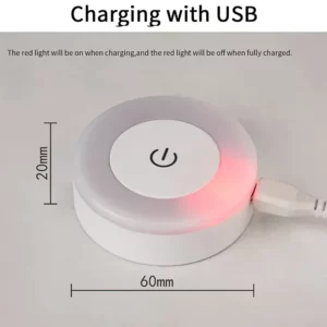 Mini LED Touch Sensor Night Lights USB Rechargeable Kitchen Bedroom Magnetic Base Wall Light Round Portable Dimming Night Lamp - Image 6