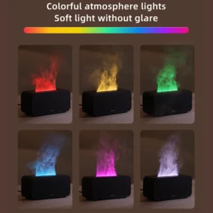 New Simulation Flame Aromatherapy Machine Mini Air Humidifier LED Colorful Light Timer Humidifier Home Perfume Diffuser - Image 2