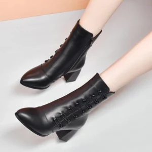 Brand Women Boots Chunky Chelsea High Boots Women 2024 New High Heels Shoes designer Sexy Women Ankle Boots Big Size botas mujer - Image 4