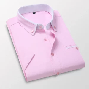 TFETTER Summer Business Shirt Men Short Sleeves Button Up Shirt Turn-down Collar Casual Shirts Mens Clothing Plus Size 5XL - Image 3